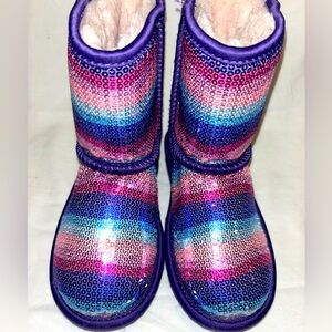 UGG Classic Rainbow Sequins Boots - Girls Size 12
